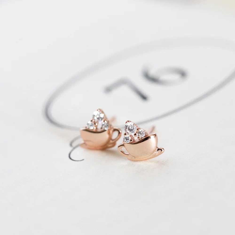 Petite Cappuccino Earring Studs (S925) - Only 1 left! - Picture 5 of 10